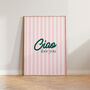 Ciao Love You Hallway Stripe Wall Art Print, thumbnail 2 of 9