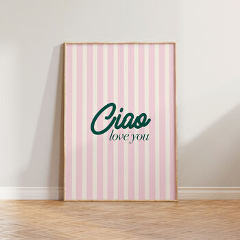 Ciao Love You Hallway Stripe Wall Art Print, 2 of 9