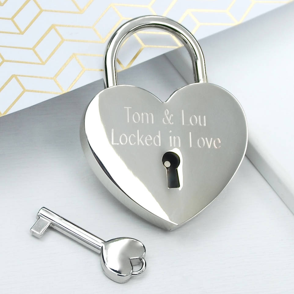 Personalised Love Locked Silver Padlock Necklace