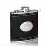 Leather Hip Flask Personalised – Black, thumbnail 3 of 5