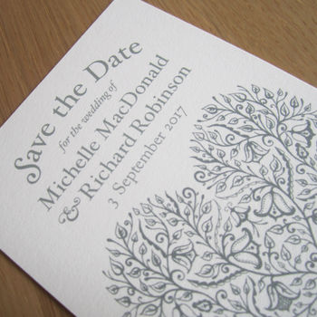 Heart Vintage Style Save The Date Card, 7 of 9