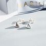 Silver Pyramid Stud Earrings, thumbnail 1 of 7