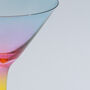 G Decor Set Of Four Martini Glasses With A Rainbow Hue, thumbnail 3 of 3