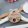 Personalised Wood Wedding Hanger Tag Purple, thumbnail 2 of 4