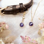 Sapphire Owner Necklace And Pet Collar Charm Set, thumbnail 1 of 8