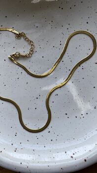 Herringbone Chain Necklace Gold, 3 of 3