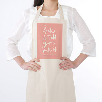 Fake It Till You Bake It Personalised Apron, 3 of 4