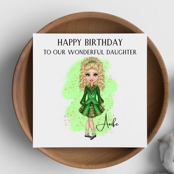 Irish Dancer Birthday Card Personalised, 2 of 4