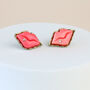 Pink Lips Stud Earrings, thumbnail 1 of 3