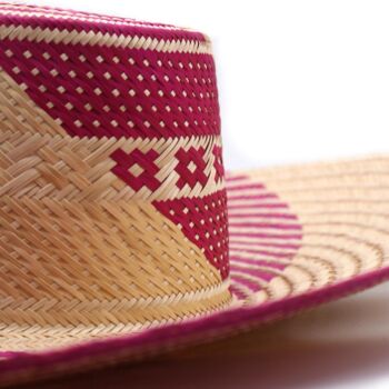 Fuchsia Yonna Wide Brim Straw Hat, 4 of 8