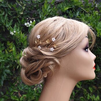 Set Of Two Floral Bridal Hair Pins, 7 of 13