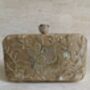 Gold Raw Silk Rectangular Clutch Bag, thumbnail 4 of 10