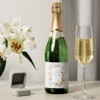 Personalised Elegant Autumnal Wedding Champagne Label, 3 of 4