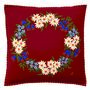 Edelweiss Wreath Christmas Cushion In Luxury Wool, thumbnail 2 of 4