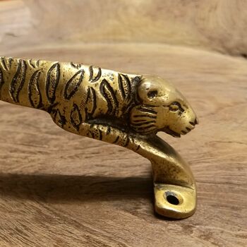 Jaguar Shaped Brass Door Pull / Decorative Door Handle, 4 of 6