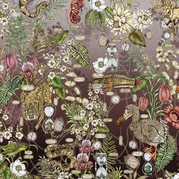 Out Of Time Extinct Animals And Endangered Leaves And Flowers 100% Silk Satin Scarf, 11 of 12