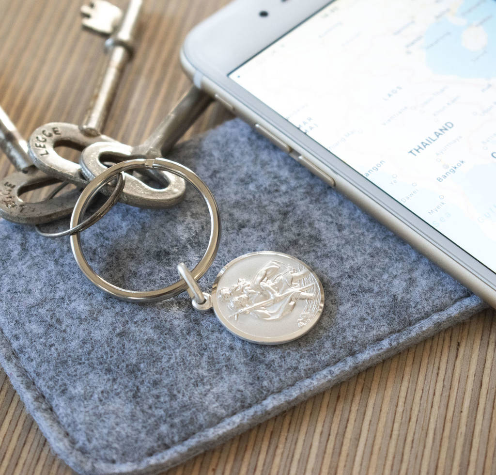 Image of Sterling Silver St Christopher Keyring