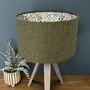 Betsy Tussock Green Tweed Floral Lined Lampshades, thumbnail 4 of 9