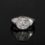 Saint Michael Small Signet Ring Gold Plated Stainless Steel Ring For Men, thumbnail 11 of 12