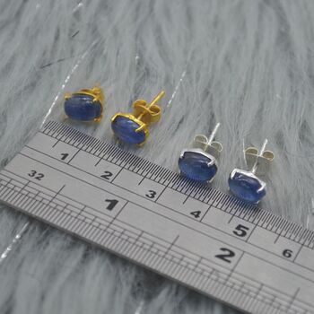 Kyanite Stud Earrings: Sterling Silver Or Gold, 6 of 6