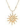 Spiral Sun Necklace In Gold, thumbnail 1 of 2