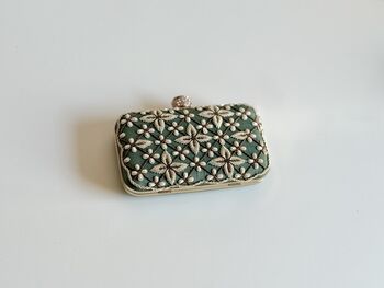 Jordan Green Embroidered Purse In A Gift Box, 7 of 7