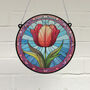 Tulip Stained Glass Effect Suncatcher, thumbnail 1 of 6