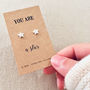 Silver Star Earrings. You Are A Star, thumbnail 2 of 5