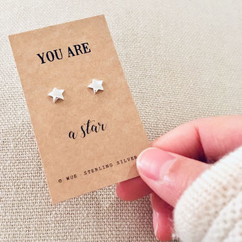 Silver Star Earrings. You Are A Star, 2 of 5