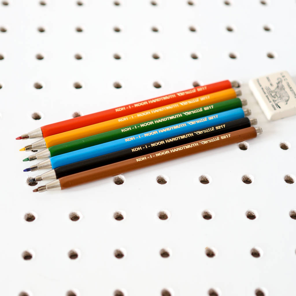 coloured mechanical drawing pencil set by berylune