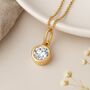 Personalised April Birthstone Necklace In Gold Plated Silver, thumbnail 3 of 11