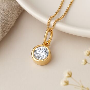 Personalised April Birthstone Necklace In Gold Plated Silver, 3 of 11