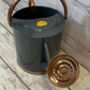 French Grey And Copper Trim Watering Can Nine Litre, thumbnail 4 of 4