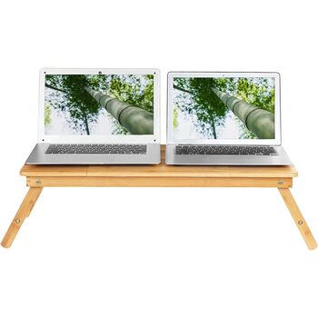 Bamboo Laptop Desk Foldable Bed Table Sofa Tray, 8 of 9