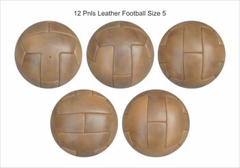Personalised Vintage Style Full Leather Football Ball, 3 of 4