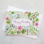 'Happy Birthday' Floral Watercolour Card, thumbnail 2 of 3