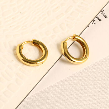 Chunky Hoop In 18ct Gold Vermeil Plated, 4 of 6