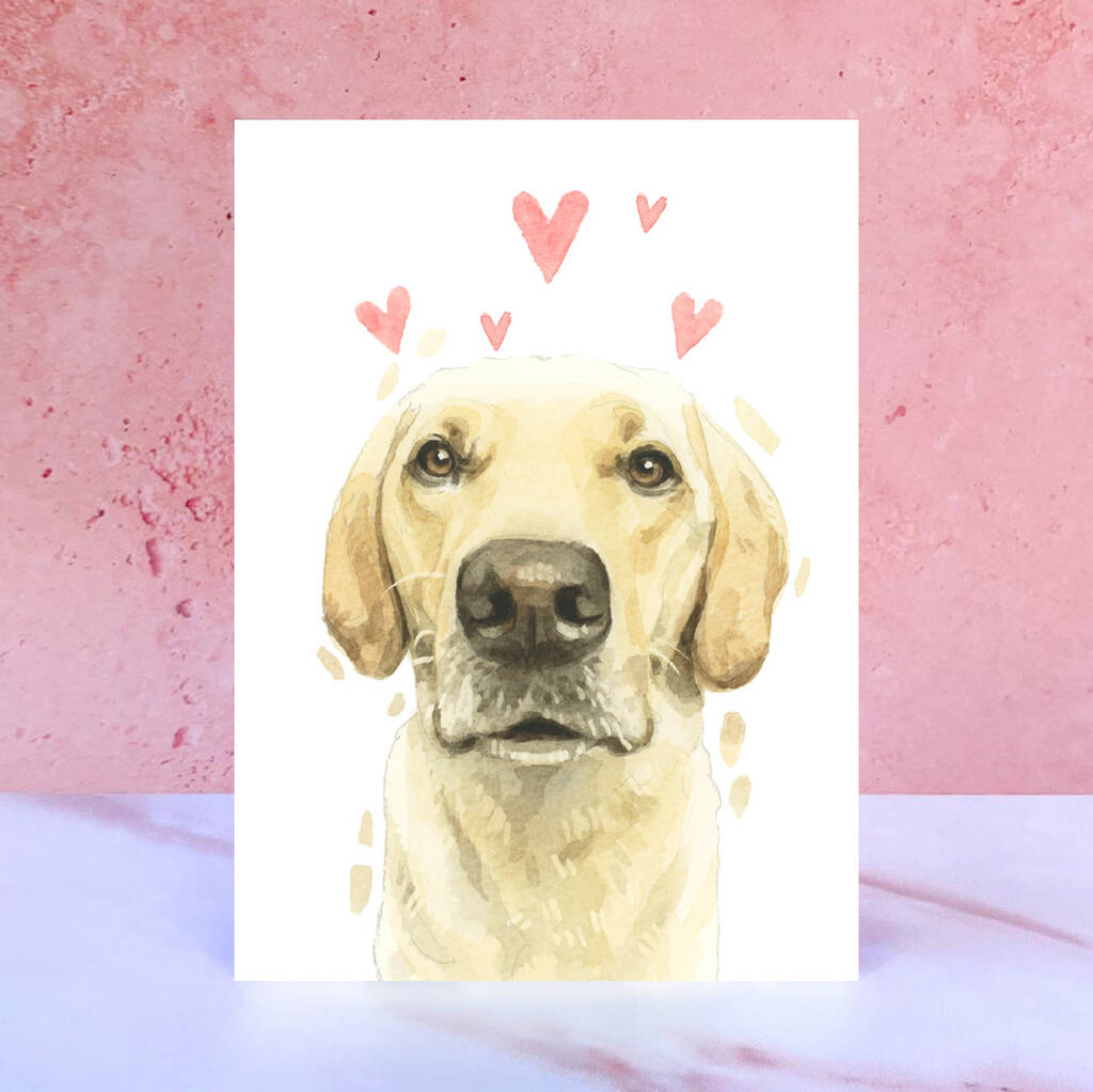 Yellow Labrador Licks And Kisses Greetings Card