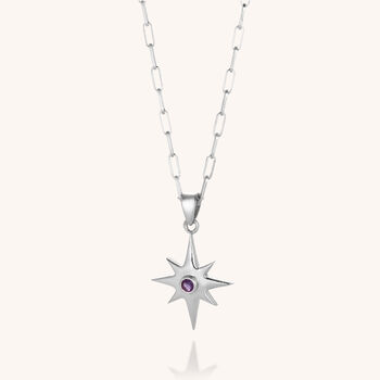 Amethyst Celestial Star Necklace Sterling Silver, 2 of 5