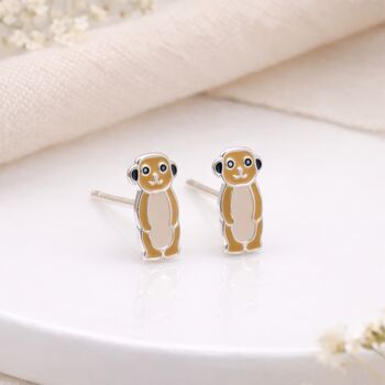 Sterling Silver Meerkat Stud Earrings – 10mm X 5mm, 3 of 5