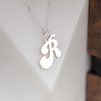 Solid Silver 'Groovy' Letter Charm Necklace, 3 of 11