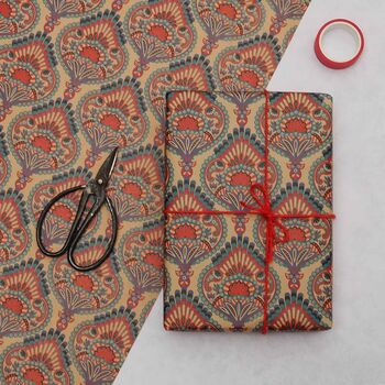 Peacock Feather Patterned Gift Wrap, 4 of 4