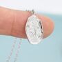 Poppy Flower Oval Pendant Necklace In Sterling Silver, thumbnail 6 of 10