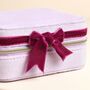 Velvet Square Travel Jewellery Case With A Bow, thumbnail 6 of 10
