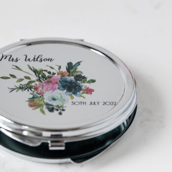 Personalised Hydrangeas Floral Pocket Mirror, 5 of 6
