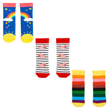 Set Of Three Tots Socks In A Gift Box Sunshine, 2 of 2