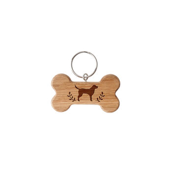 'Home Is Where My Labrador Is' Oak Dog Bone Keyring, 3 of 3
