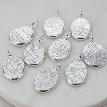 Sterling Silver Large Textured Nugget Pendant, 4 of 5