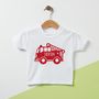Fire Engine Personalised Kid's T Shirt, thumbnail 1 of 7