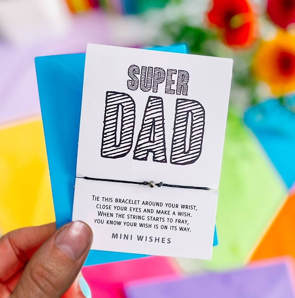 Super Dad Mini Wish Bracelet And Card, 1 of 12